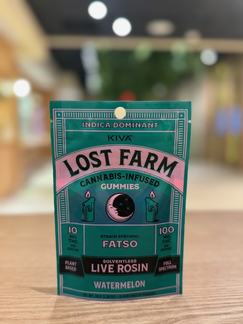 Photograph of product: Kiva | Lost Farm | Watermelon x Fatso | Live Rosin | 10pk Gummies | 100mg