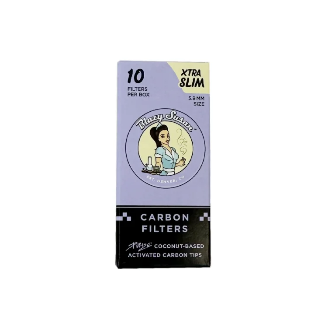 Photograph of product: BLAZY SUSAN - ACTIVATED CARBON FILTER TIPS - XTRA SLIM - 100CT - PINK