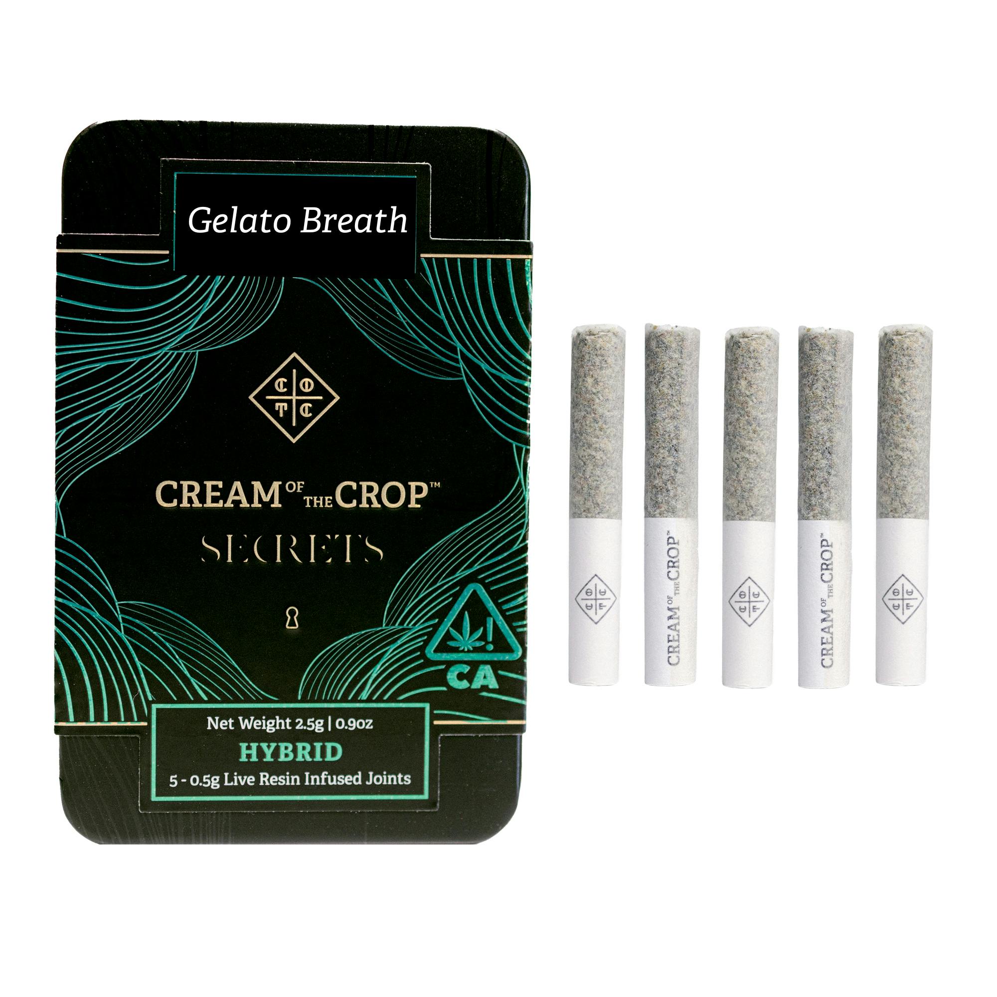 Photograph of product: Gelato Breath Live Resin Infused Pre-Roll Pack (5pk)