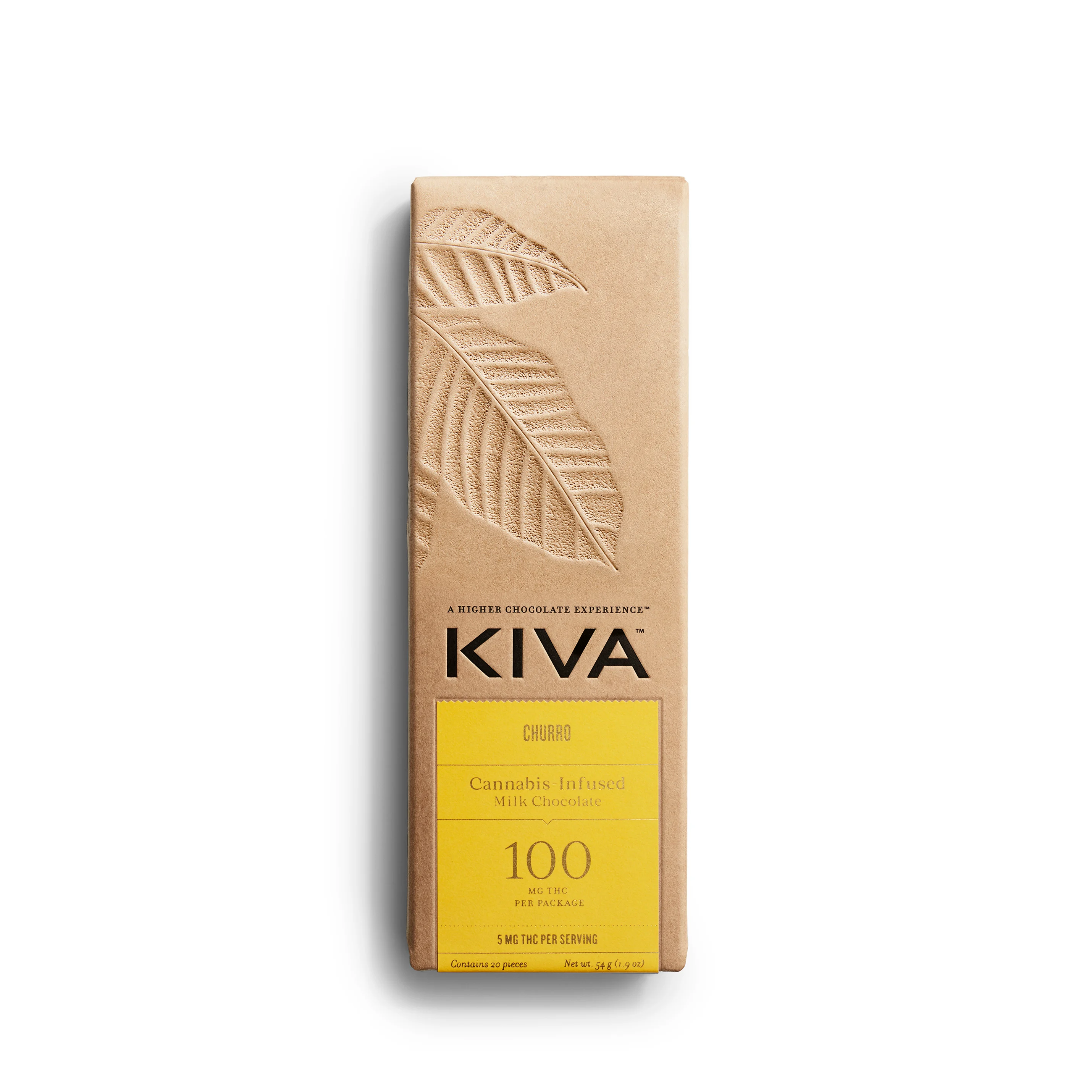 Photograph of product: Kiva Bars | Milk Chocolate Churro | 100mg (20pk