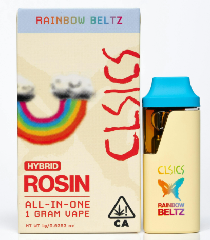 Photograph of product: LIVE ROSIN RAINBOW BELTZ DISPOSABLE 1G N5
