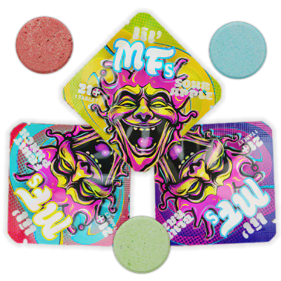 Photograph of product: LIL' MF Mushroom Tablet Sour Apple 4pk