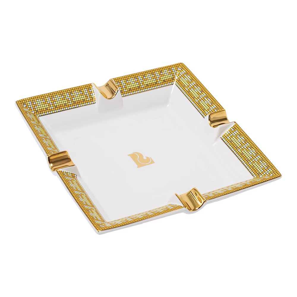 Photograph of product: Lucienne Mosaic Border Square Ceramic Cigar Ashtray 8.25