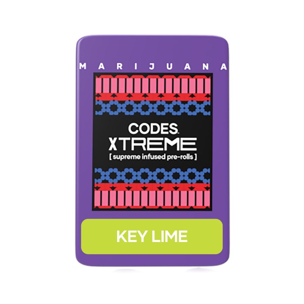 Photograph of Product: Codes: Infused Pre-Roll Pack | Key Lime x Fatso x Sour Apple Killer | 0.7g | 3pk