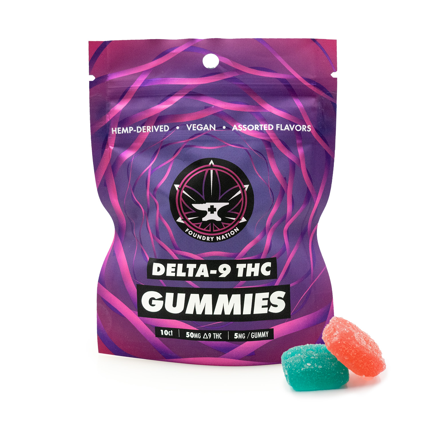 Photograph of product: Foundry Nation - 5mg TH-oui Gummies Assorted - 10ct