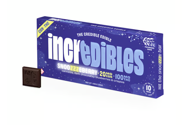 Photograph of product: Snoozzzeberry Dark Chocolate Bar - 5:1 TH-oui:CBN | 100mg