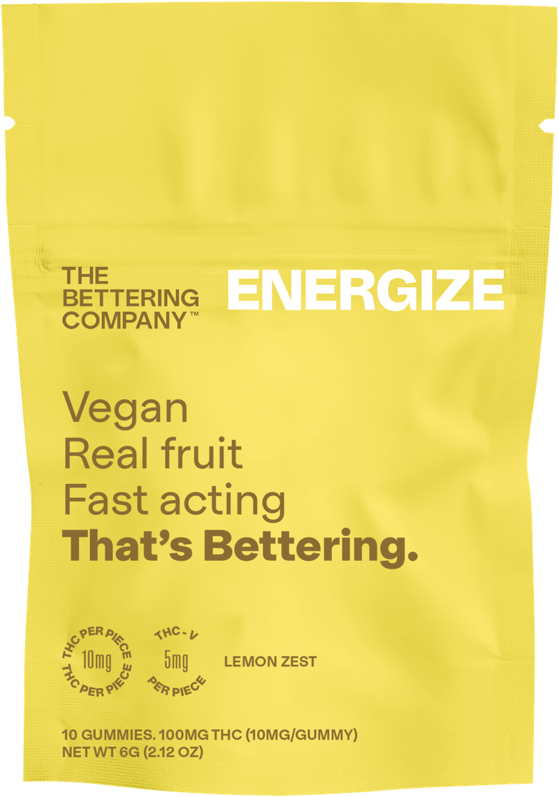 Photograph of product: The Bettering Company ENERGIZE Lemon Zest 10mg TH-oui+5mg TH-oui-V