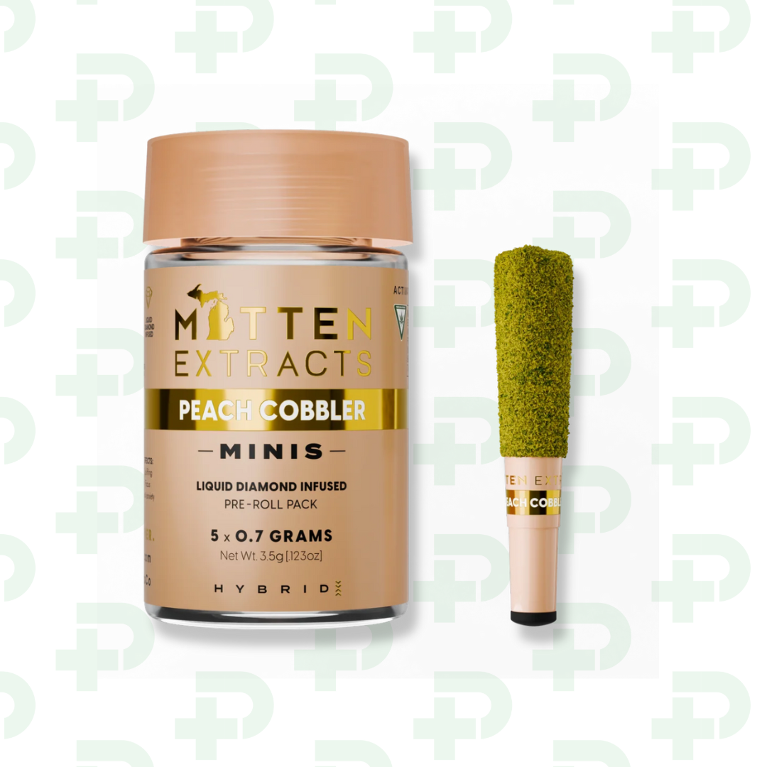 Photograph of product: Mitten Extracts 5 Pack Infused Preroll - Hybrid - Peach Cobbler