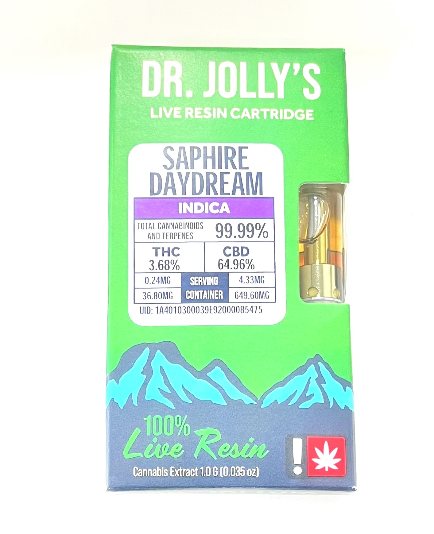 Photograph of product: Dr. Jolly's 1g Cart | Saphire Daydream High CBD