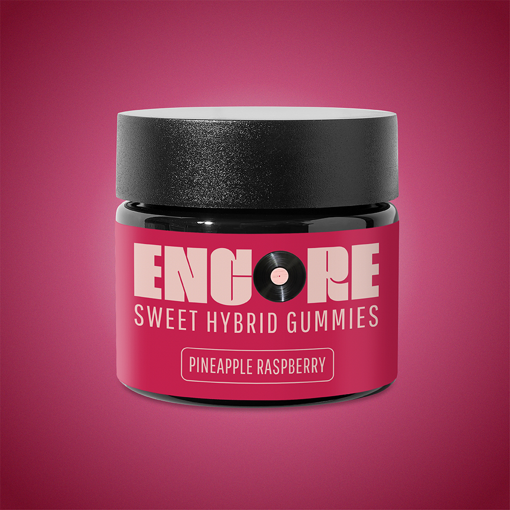 Photograph of product: Encore 100mg Gummies - Pineapple Raspberry