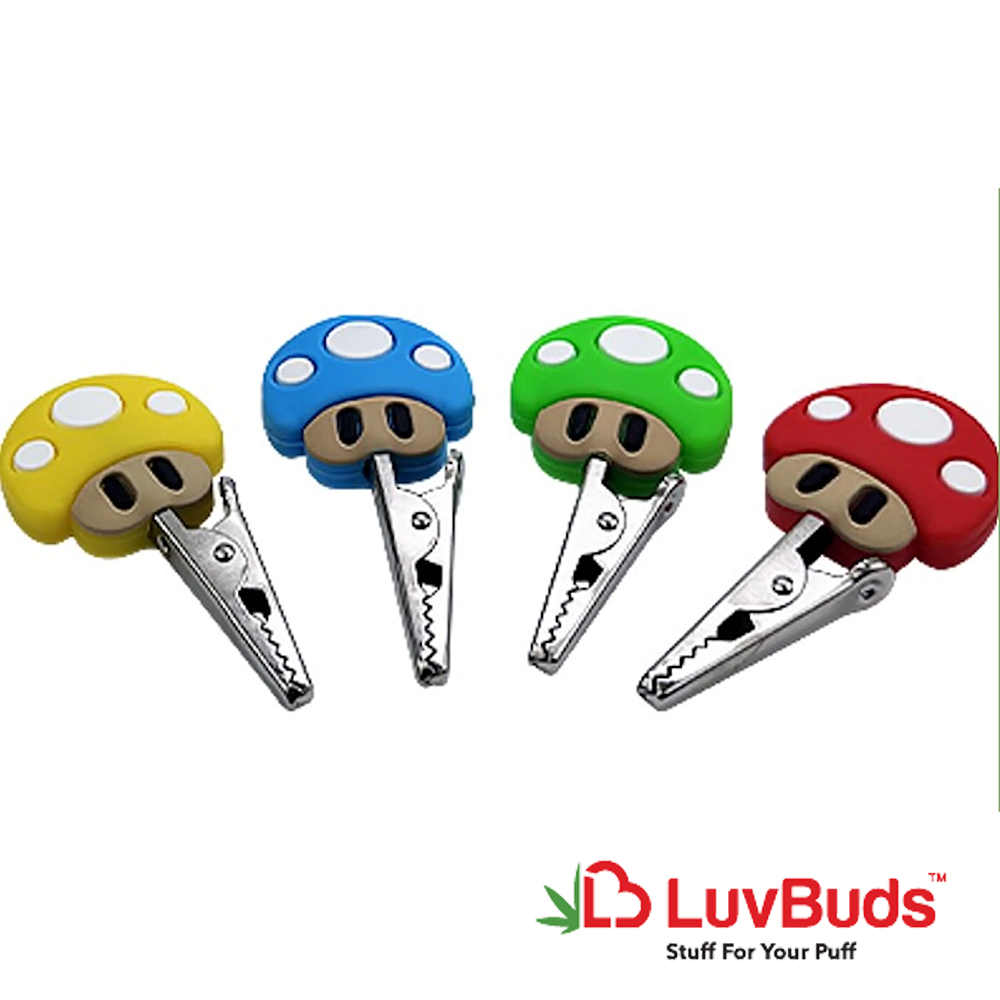 Photograph of product: LB Roach Clip: 1up Mushroom Assorted