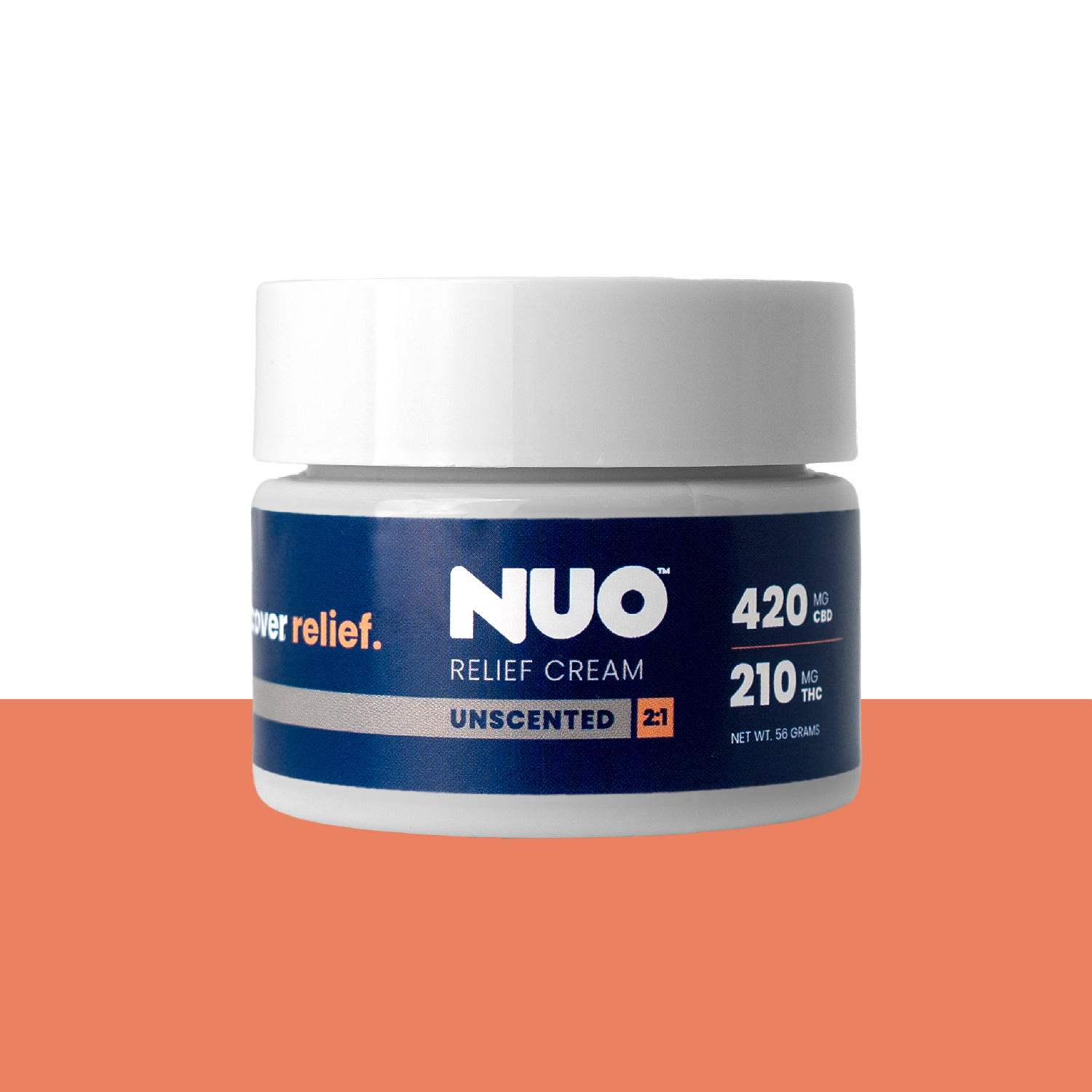Photograph of product: NUO | Topicals | Unscented Cream 2:1 (CBD 420 mg : TH-oui 210 mg) | 56 g
