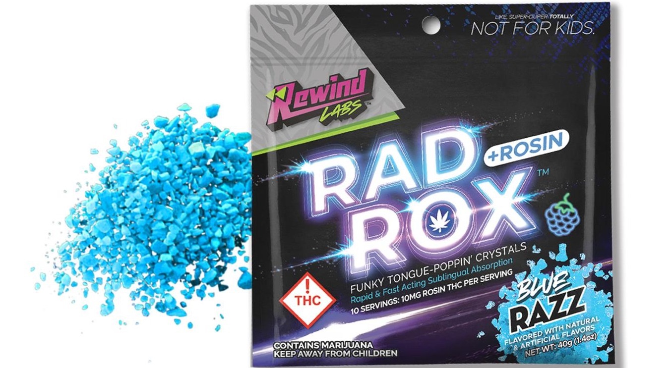 Photograph of product: Blue Razz (H) - 100mg Rosin Popping Crystals - Rad Rox