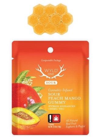 Photograph of product: Gummy |  Sour Peach Mango | 100mg