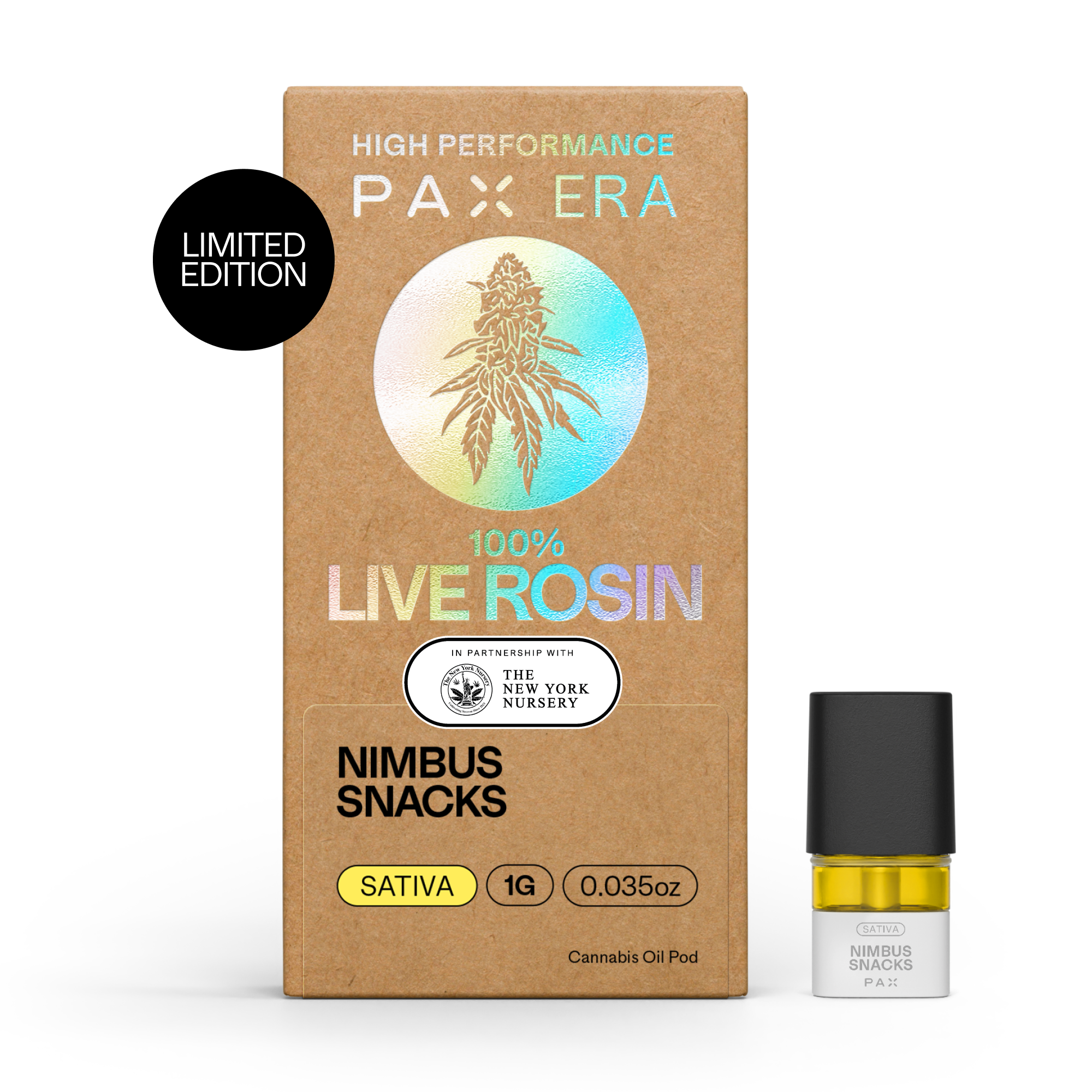 Photograph of product: PAX Era | Nimbus Snacks 100% Live Rosin Pod
