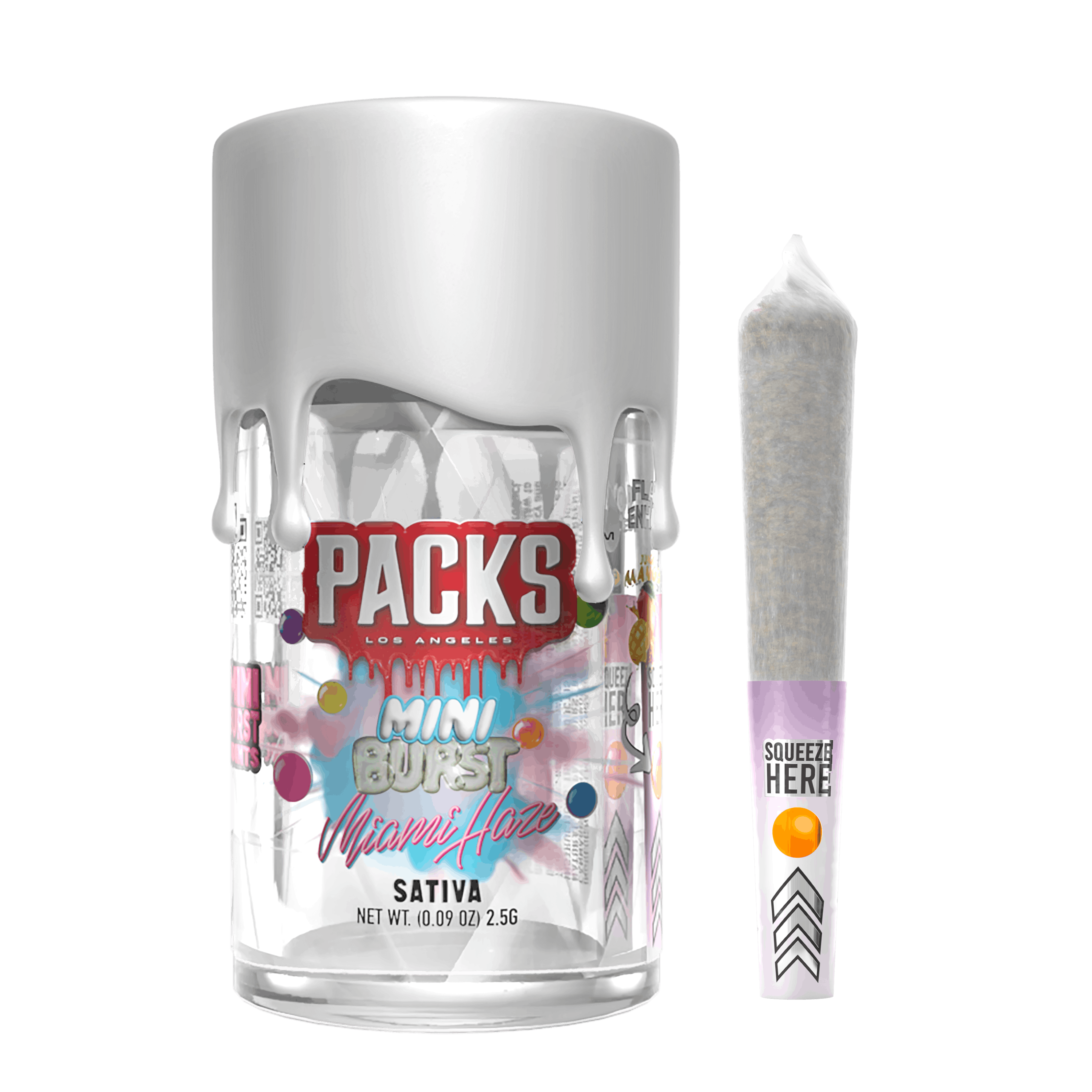 Photograph of product: Packs | 5-Pack Mini Infused Joints 2.5G | Miami Haze (H)