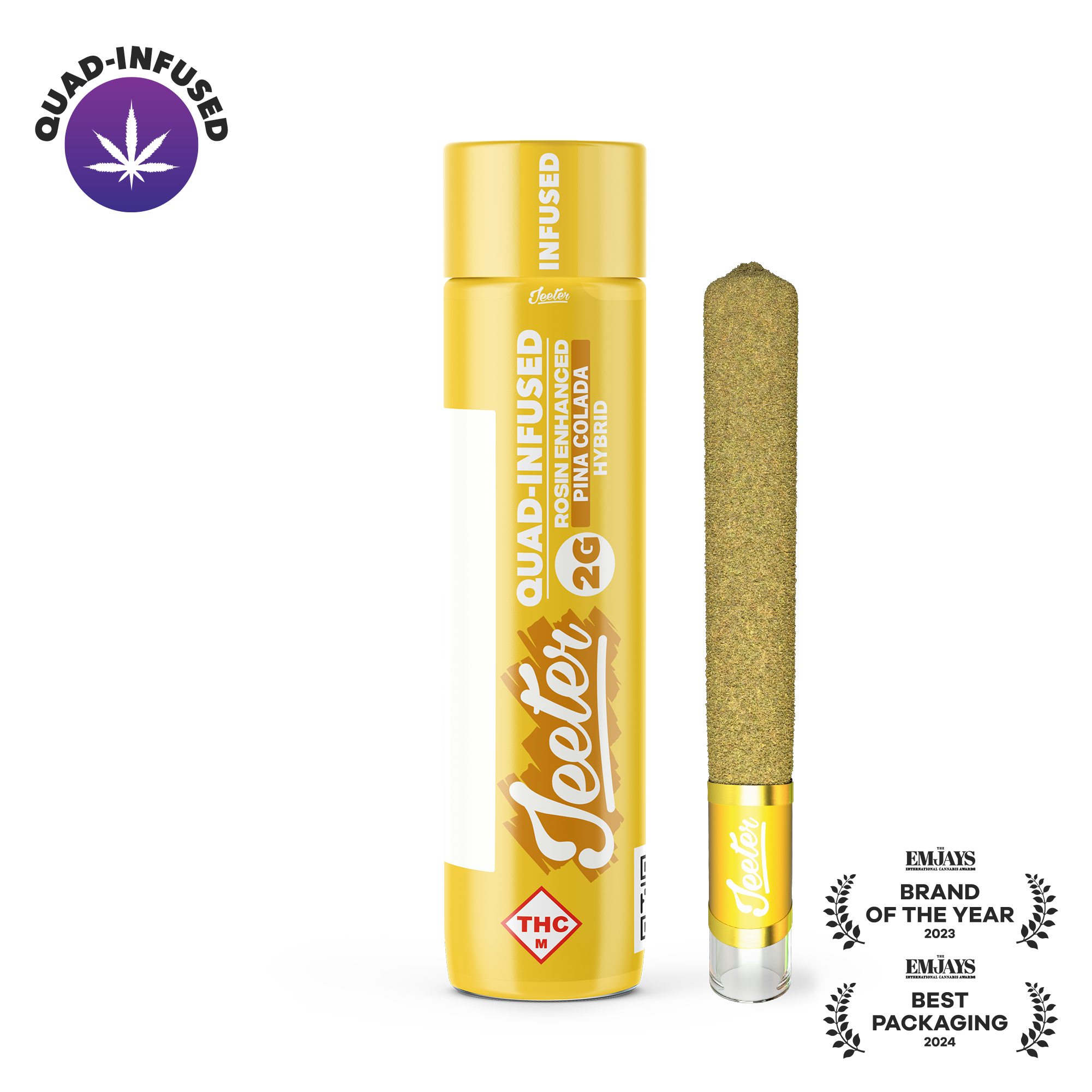 Photograph of product: Pia Colada Quad Infused XL Jeeter Pre-Roll | 2g