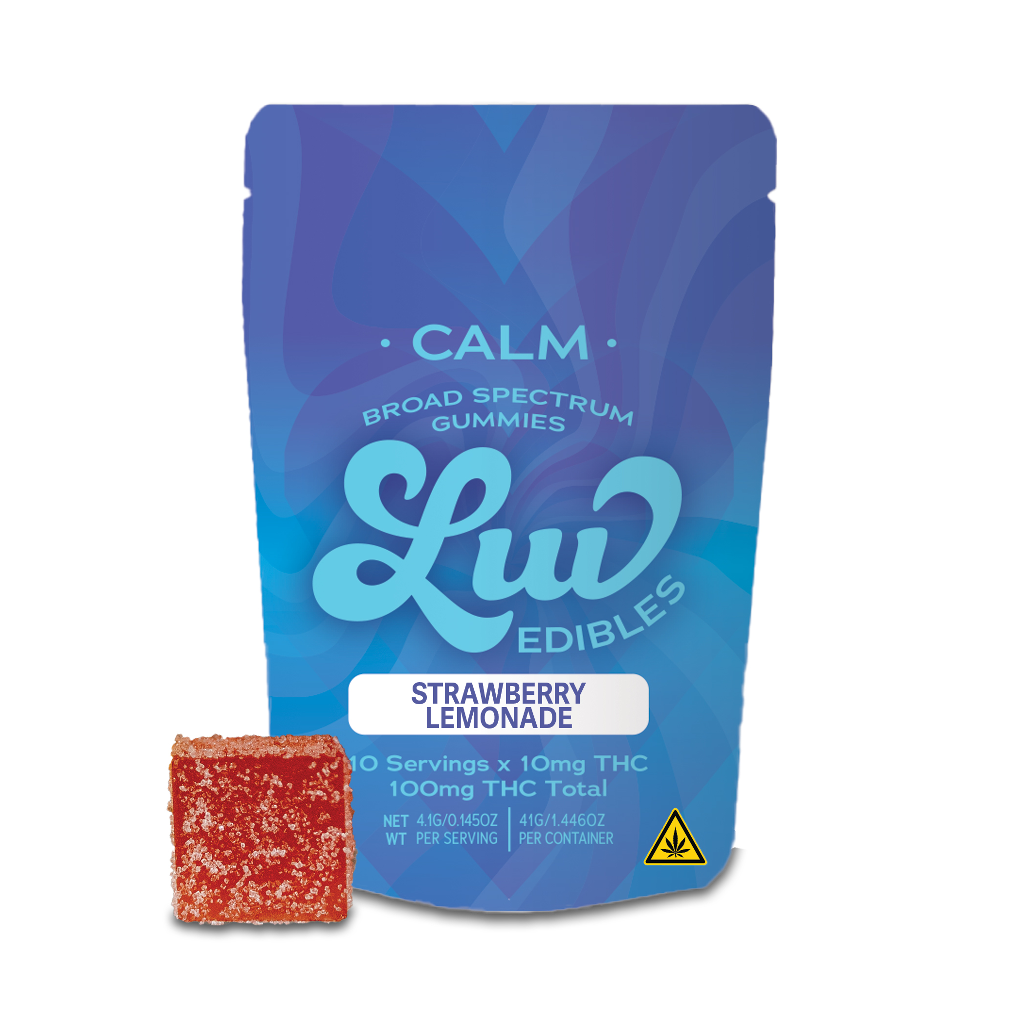Photograph of product: LUV Edible Calm Gummies Strawberry Lemonade 10pk