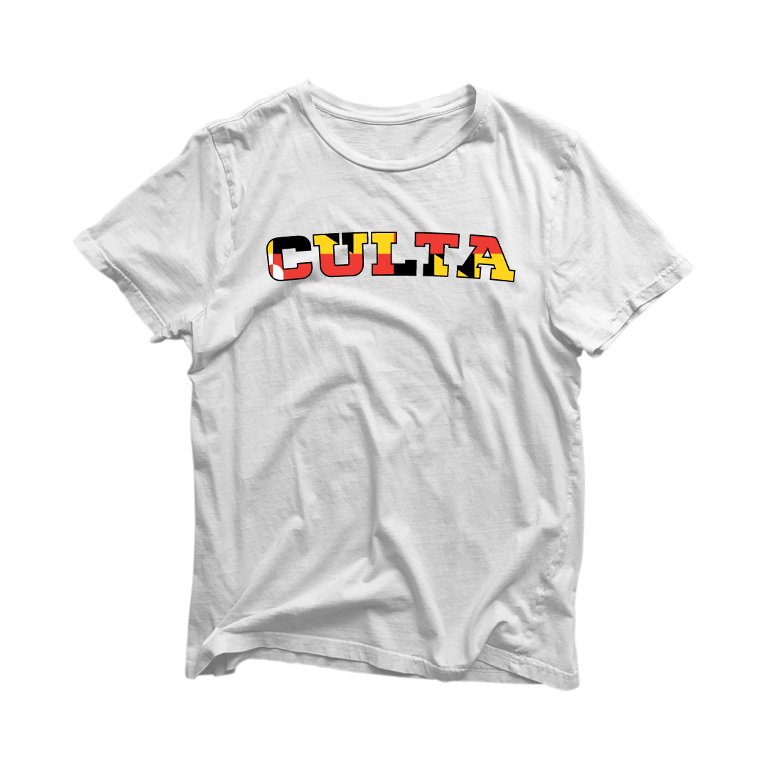 Photograph of product: CULTA Varsity Flag Tee | White