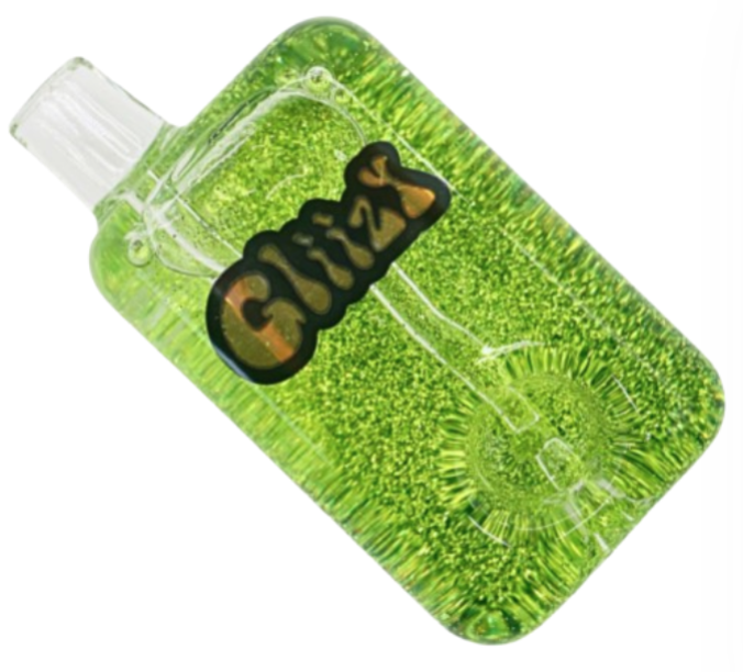 Photograph of product: Ak Wholesale | 3in Gliizy Glycerin Lava | Pocket Glass Pipe | Green