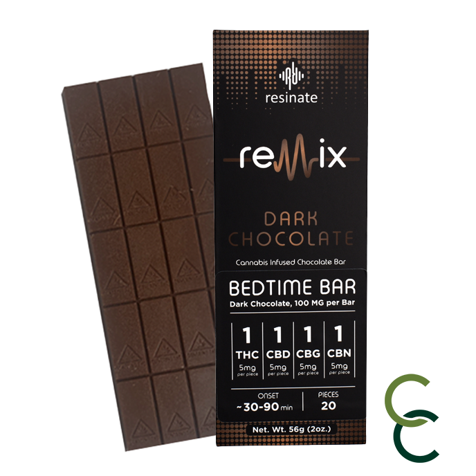 Photograph of product: Bedtime Dark Chocolate Bar - 1:1:1:1 (TH-oui:CBD:CBN:CBG)