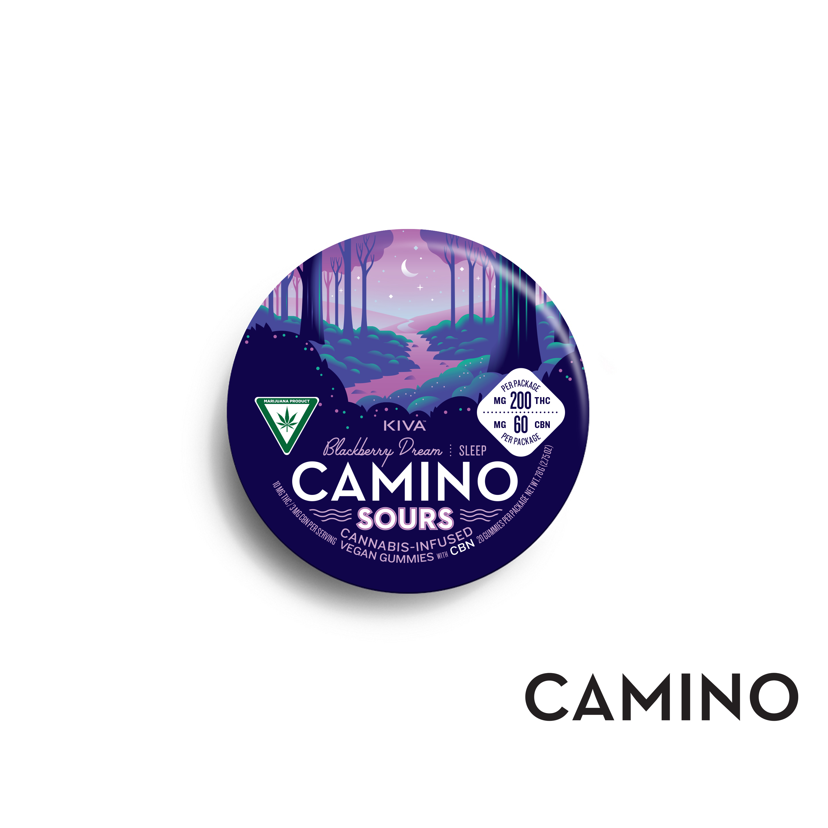 Photograph of product: 1:1:1 Sour Blackberry Dream Gummies THC:CBN:CBD - 200mg