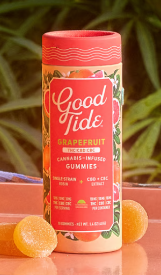 Photograph of product: Good Tide Grapefruit 1:1:1 hash Rosin Gummies