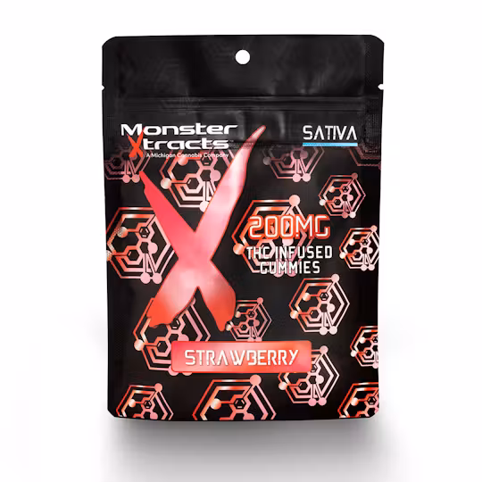 Photograph of product: MONSTER X STRAWBERRY GUMMIES 200MG