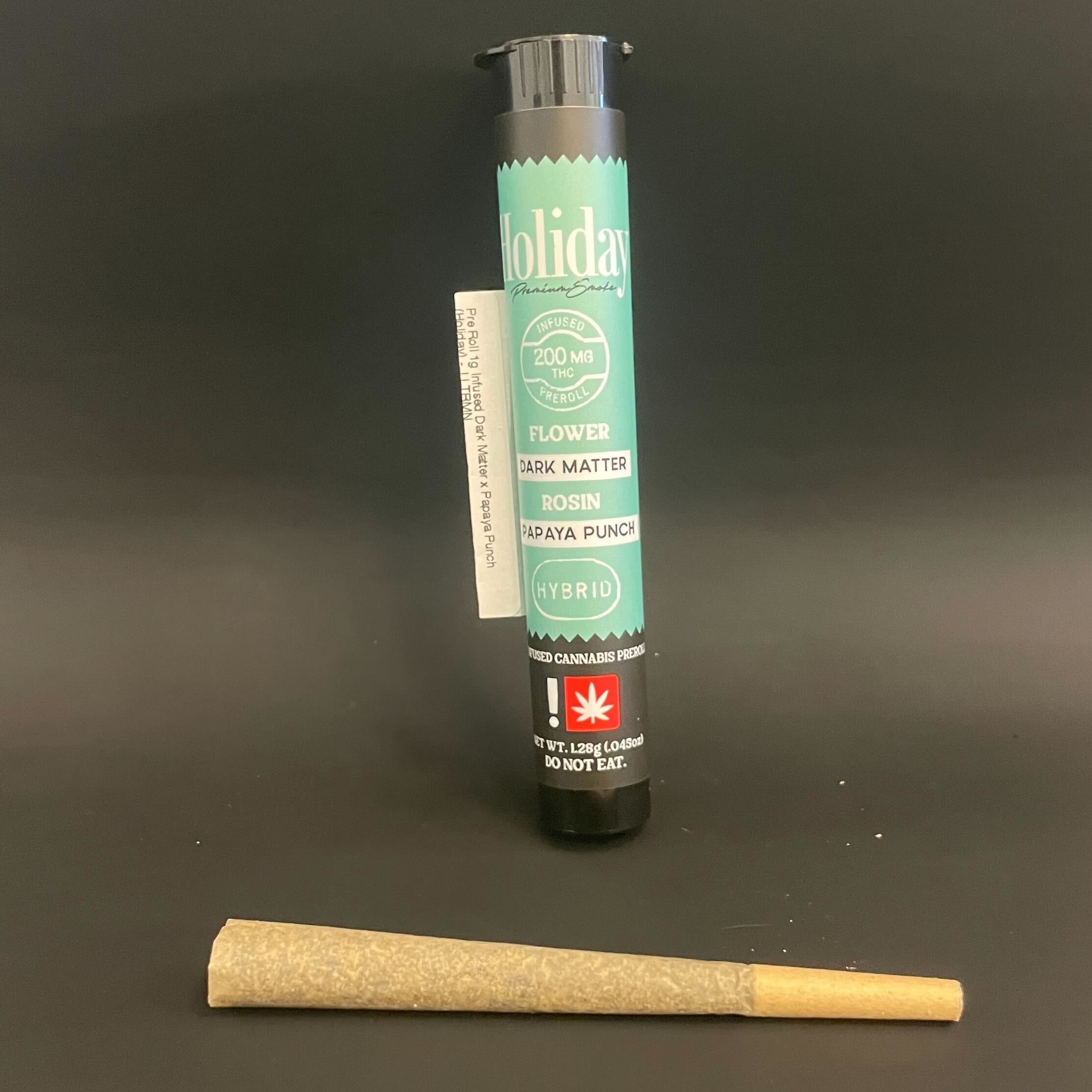 Photograph of product: Pre-Roll Infused 1g Dark Matter x Papaya Punch (Holiday)