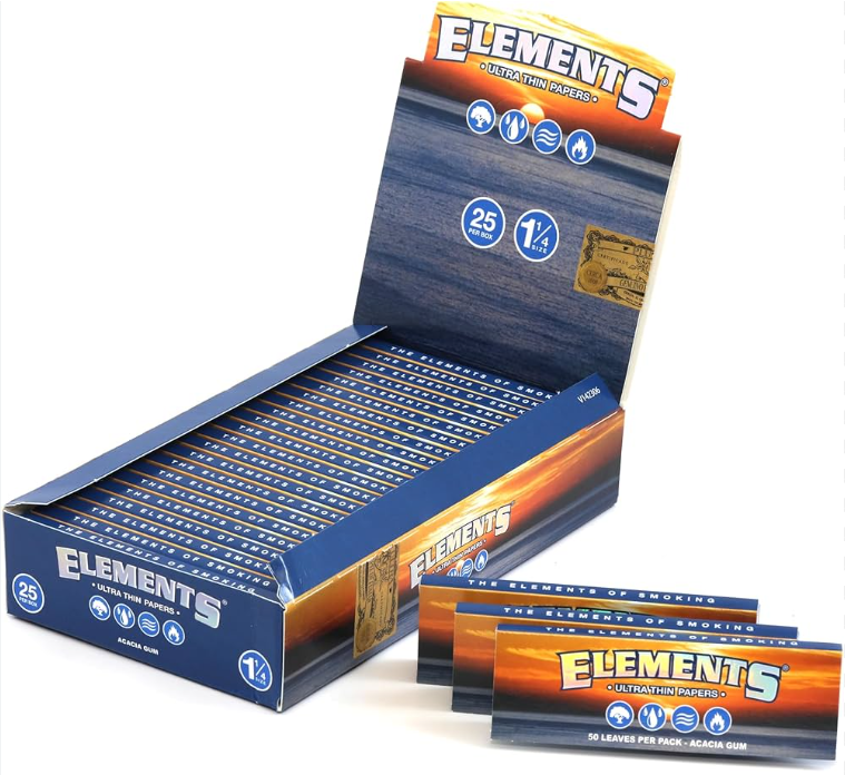 Photograph of product: Elements Ultra Thin Rolling Papers 1 1/4 50pk
