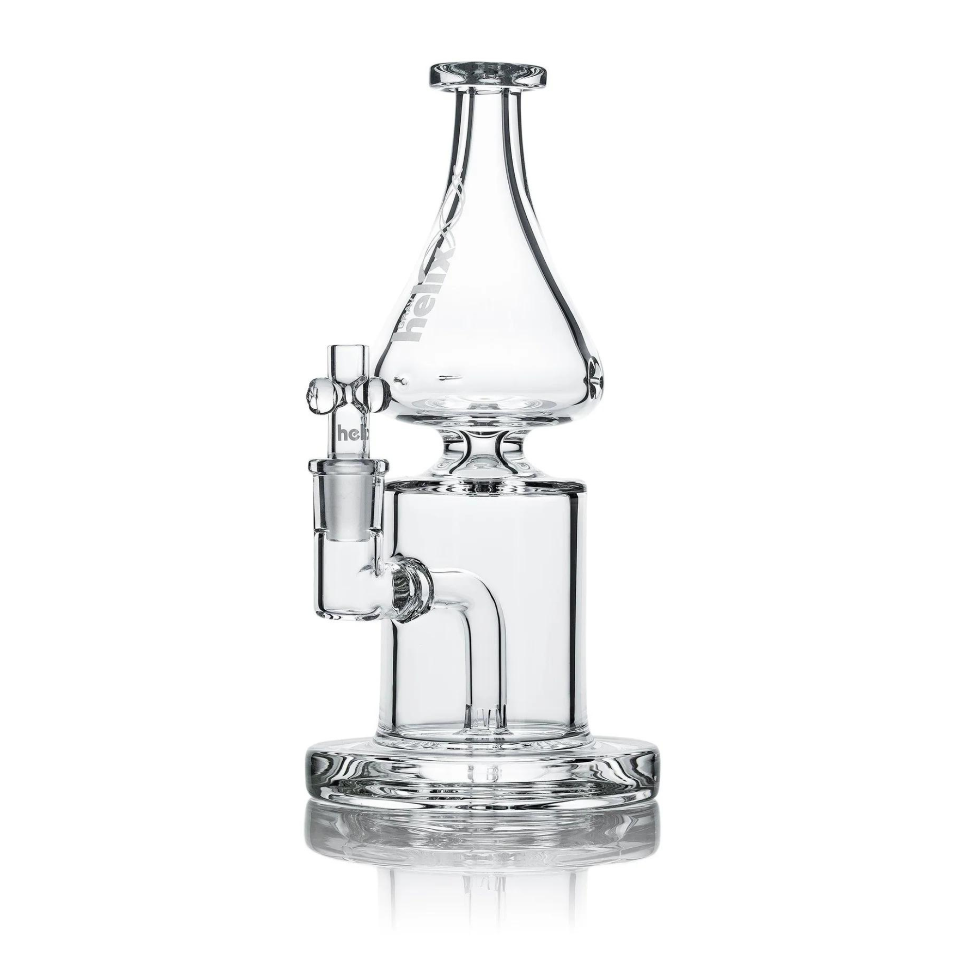 Photograph of product: Helix Clear Straight Base Fixed Downstem Water Pipe