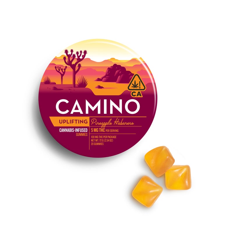 Photograph of product: CAMINO PINEAPPLE HABANERO UPLIFTING 20 PACK GUMMIES