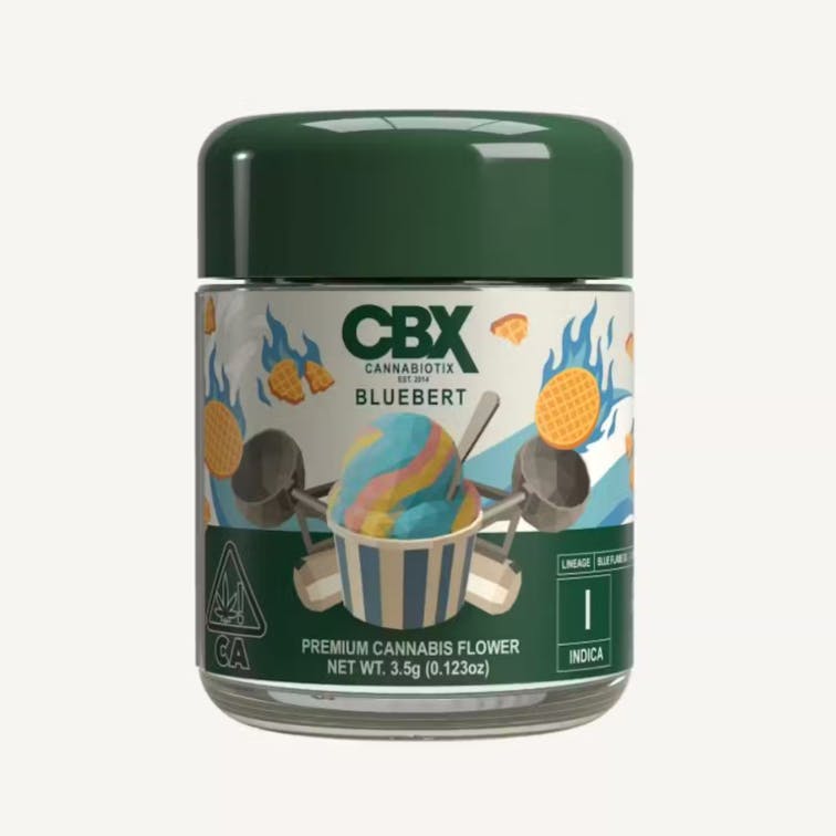 Photograph of product: BLUEBERT 3.5G - INDICA- CANNABIOTIX