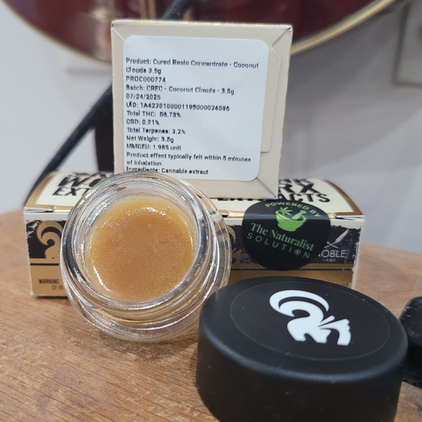 Photograph of product: Skunk Worx | Coconut Clouds | 3.5g | Cured Resin Concentrate
