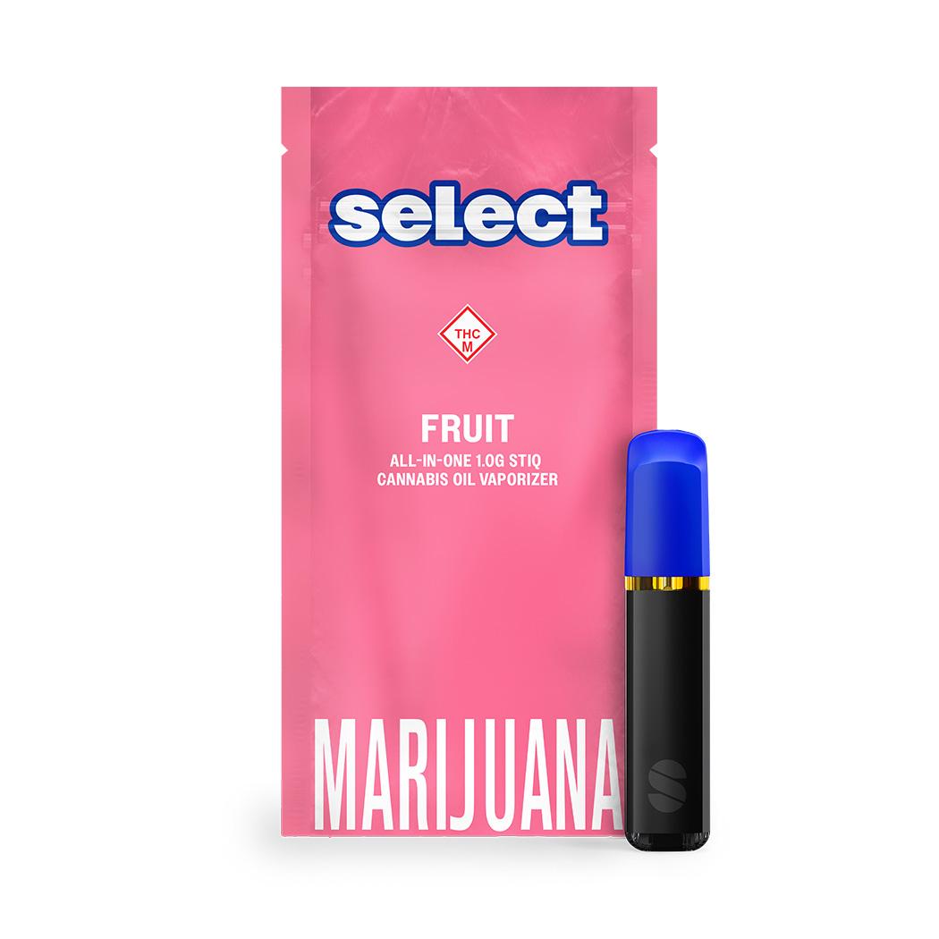 Photograph of product: SELECT - FRUIT STIQ - DISPOSABLE DISTILLATE - 1G - SWEET STRAWBERRY - Oui'd