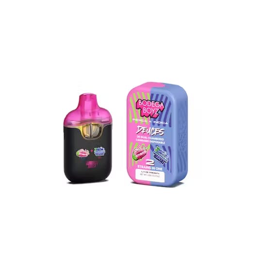 Photograph of product: Bodega Boyz Deuces AIO Vape - Pink Guava x Blueberry Certz
