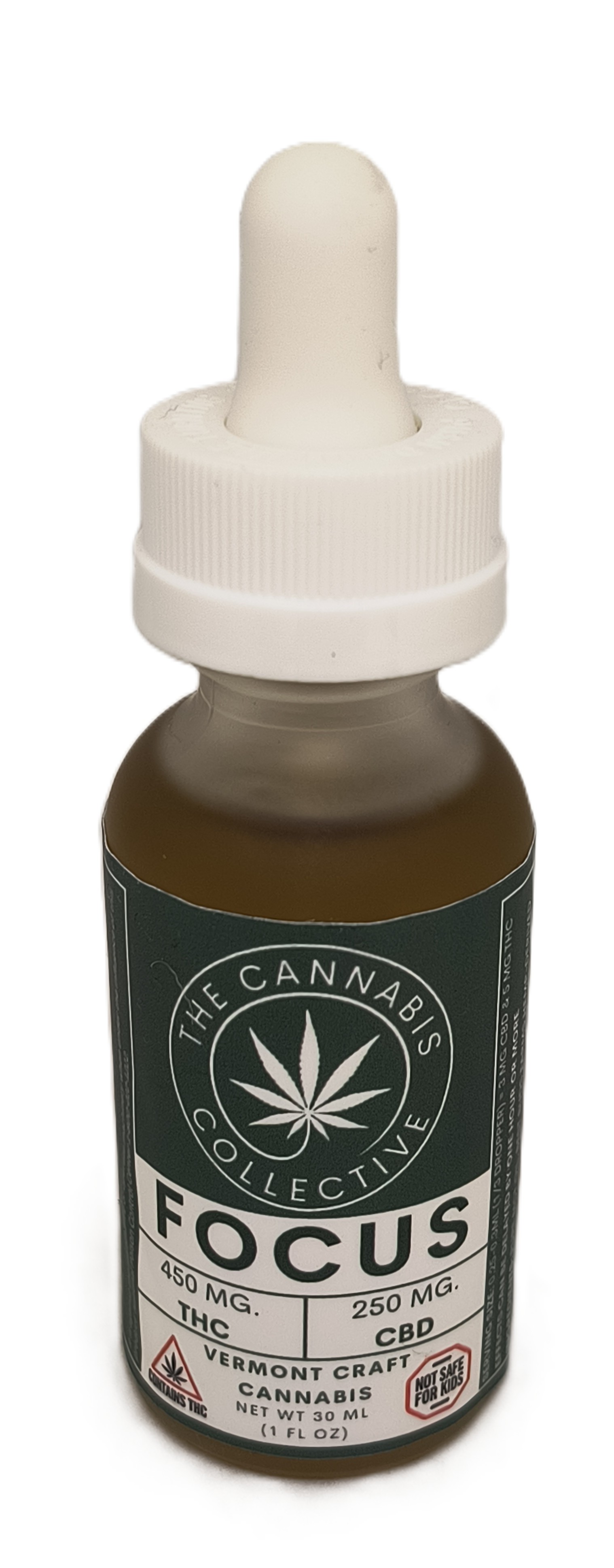 Photograph of product: au chocolat Rosin Focus Tincture | 450mg TH-oui + 250 CBD | The Oui'd Collective