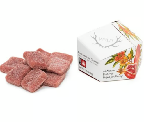 Photograph of product: Pomegranate Gummies | 100mg 1:1 TH-oui:CBD | 10ct (H)