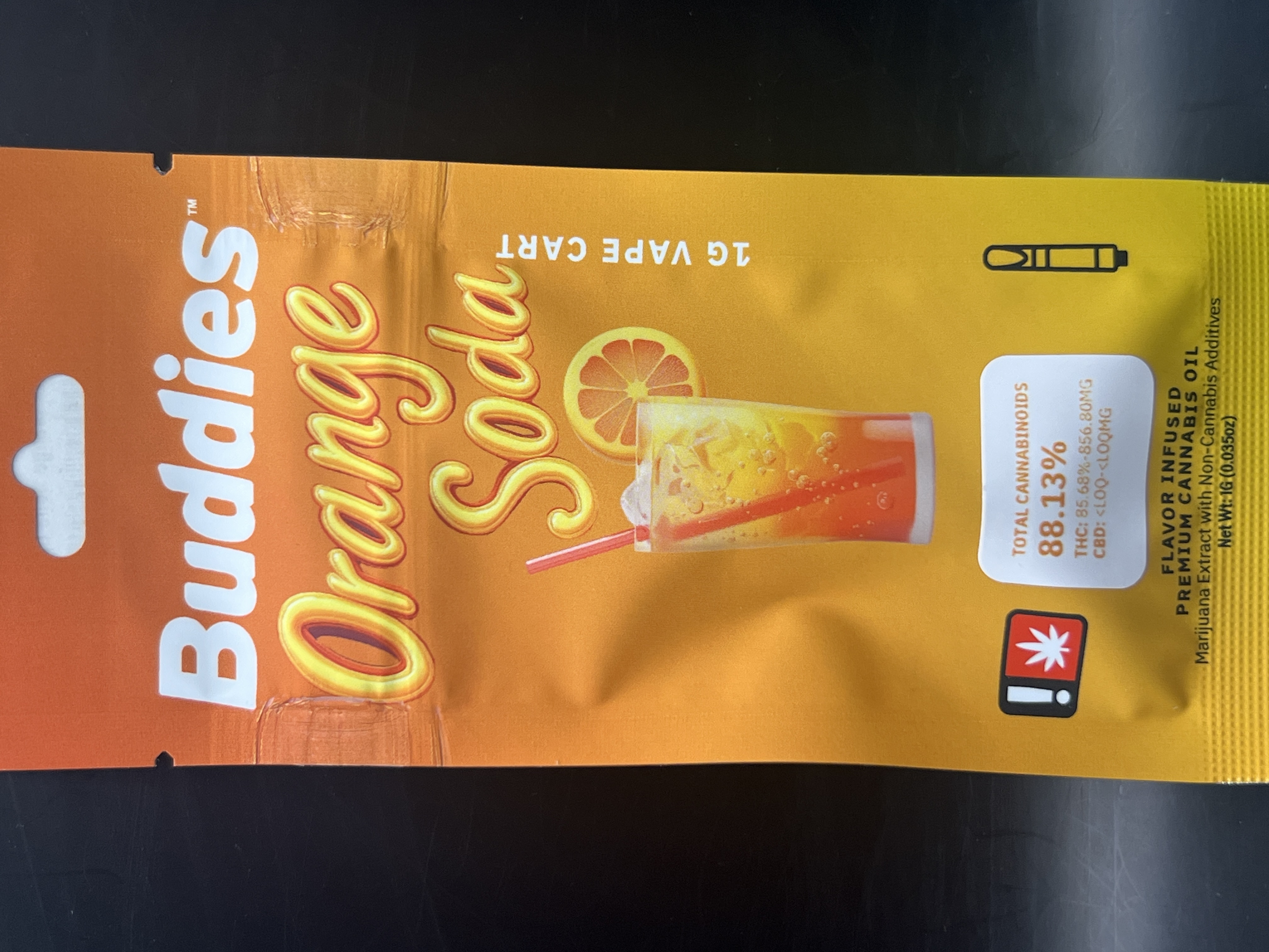 Photograph of product: Buddies Flavors Orange Soda Cartridge