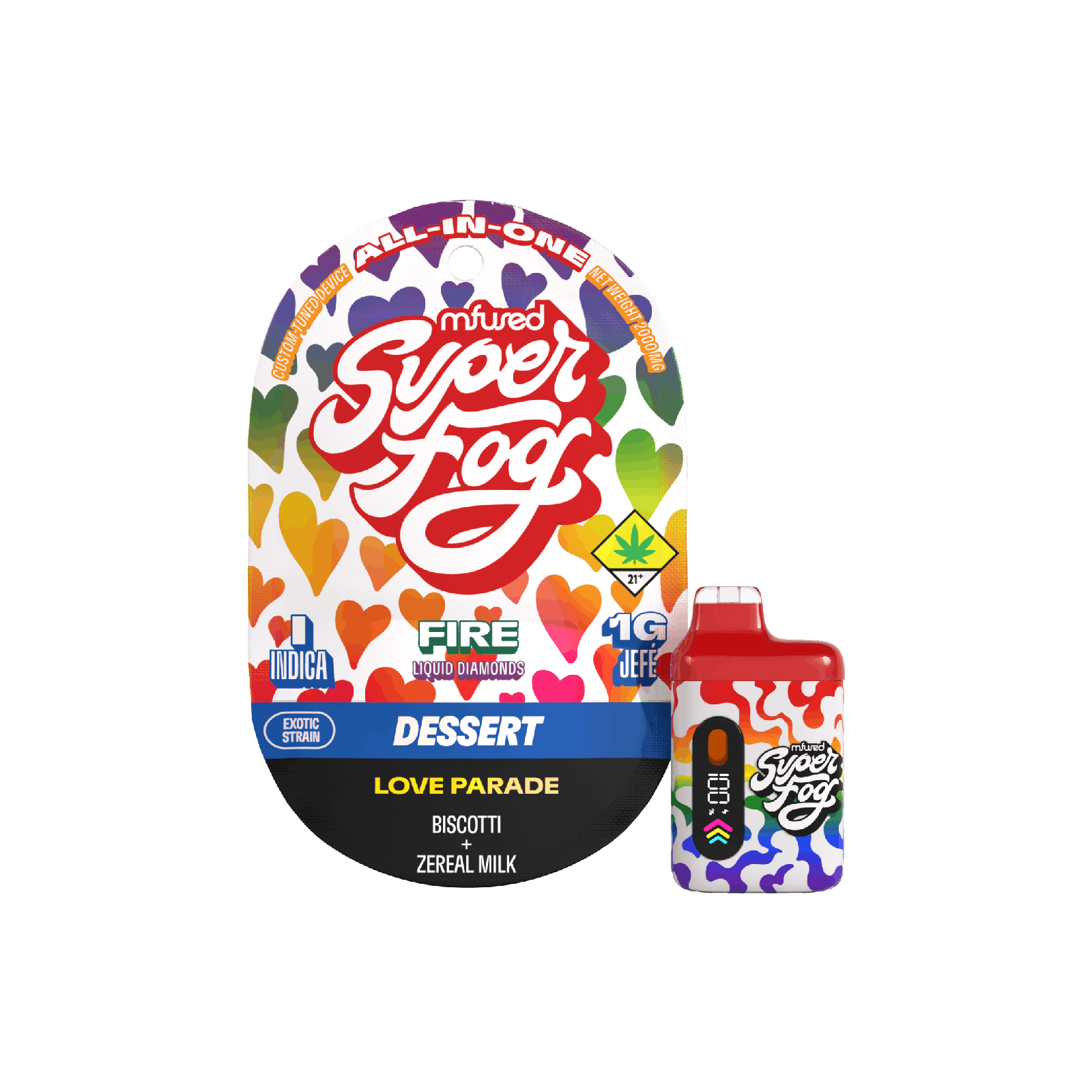 Photograph of product: Mfused | Love Parade | Super Fog | Disposable | DOH | 1g