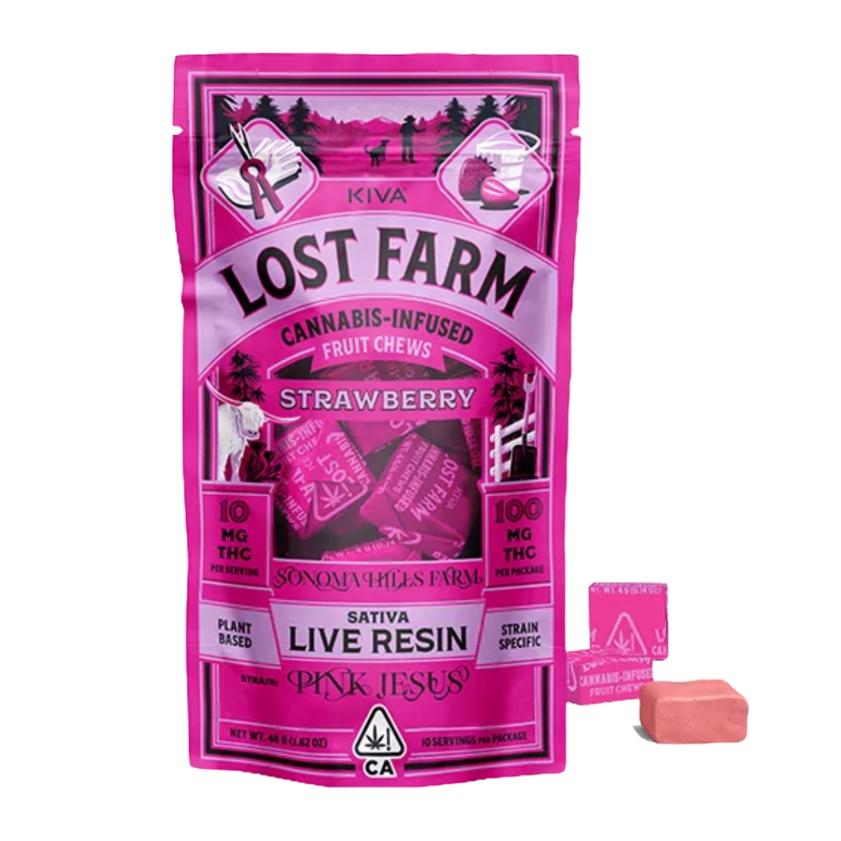 Photograph of product: LOST FARM STRAWBERRY PINK JESUS CHEW