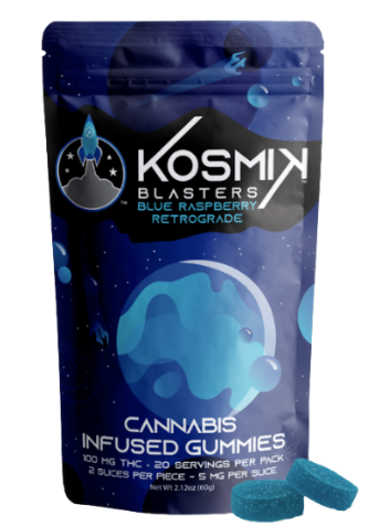 Photograph of product: Gummy | Sour Blue Raspberry Retrograde | 5mg 20pk