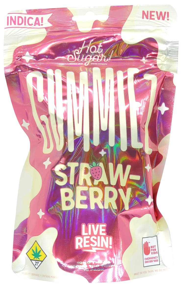 Photograph of product: Hot Sugar Gummies Strawberry LR Oui'd 10pk 100mg