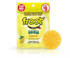 Photograph of product: Froot Sour Lemon SINGLE gummy (VEGAN/GF) 100mg