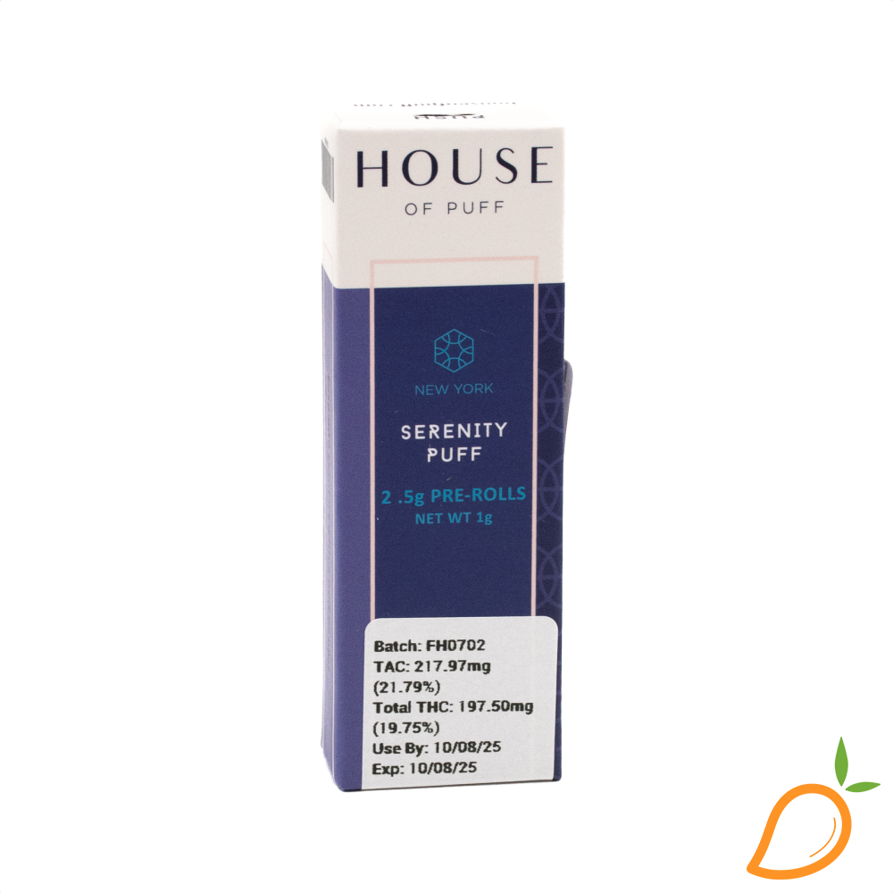 Photograph of product: 1g 2pk Serenity Preroll Pack House of Puff