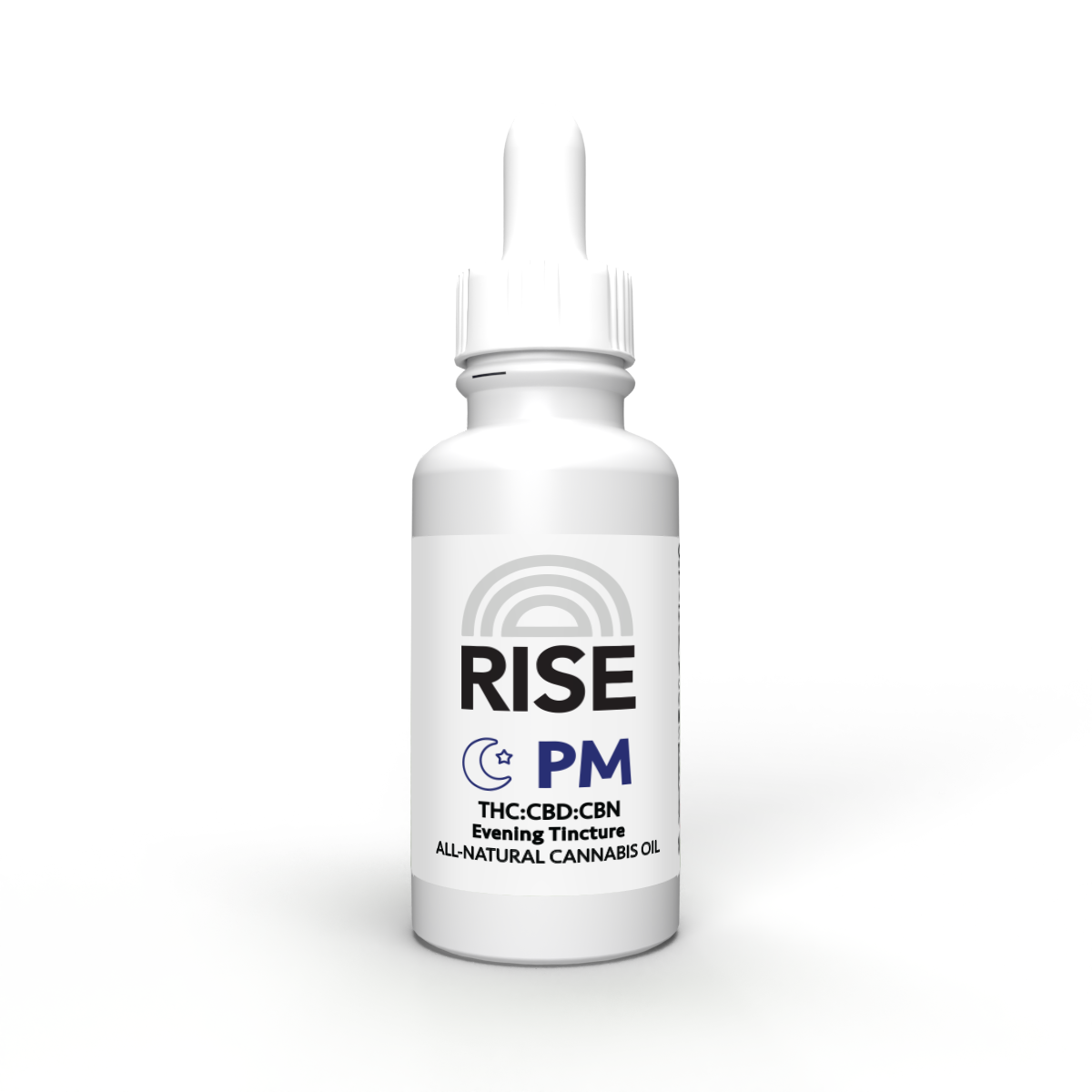 Photograph of product: Rise | PM | 1:1:1 | TH-oui:CBD:CBN | 200mg:200mg:200mg | Evening Tincture