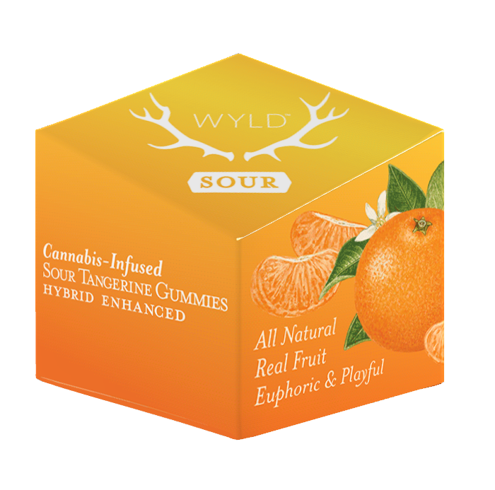 Photograph of product: Wyld | 10 pack | Sour Tangerine | 100mg TH-oui | Hybrid