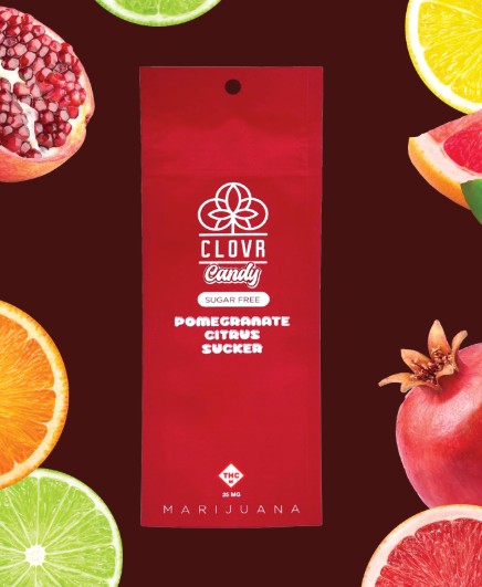 Photograph of product: CLOVR - SUGAR FREE POMEGRANATE CITRUS SUCKER 25MG