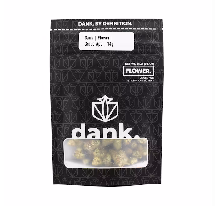 Photograph of product: Dank | Grape Ape | Sungrown Flower | 28g