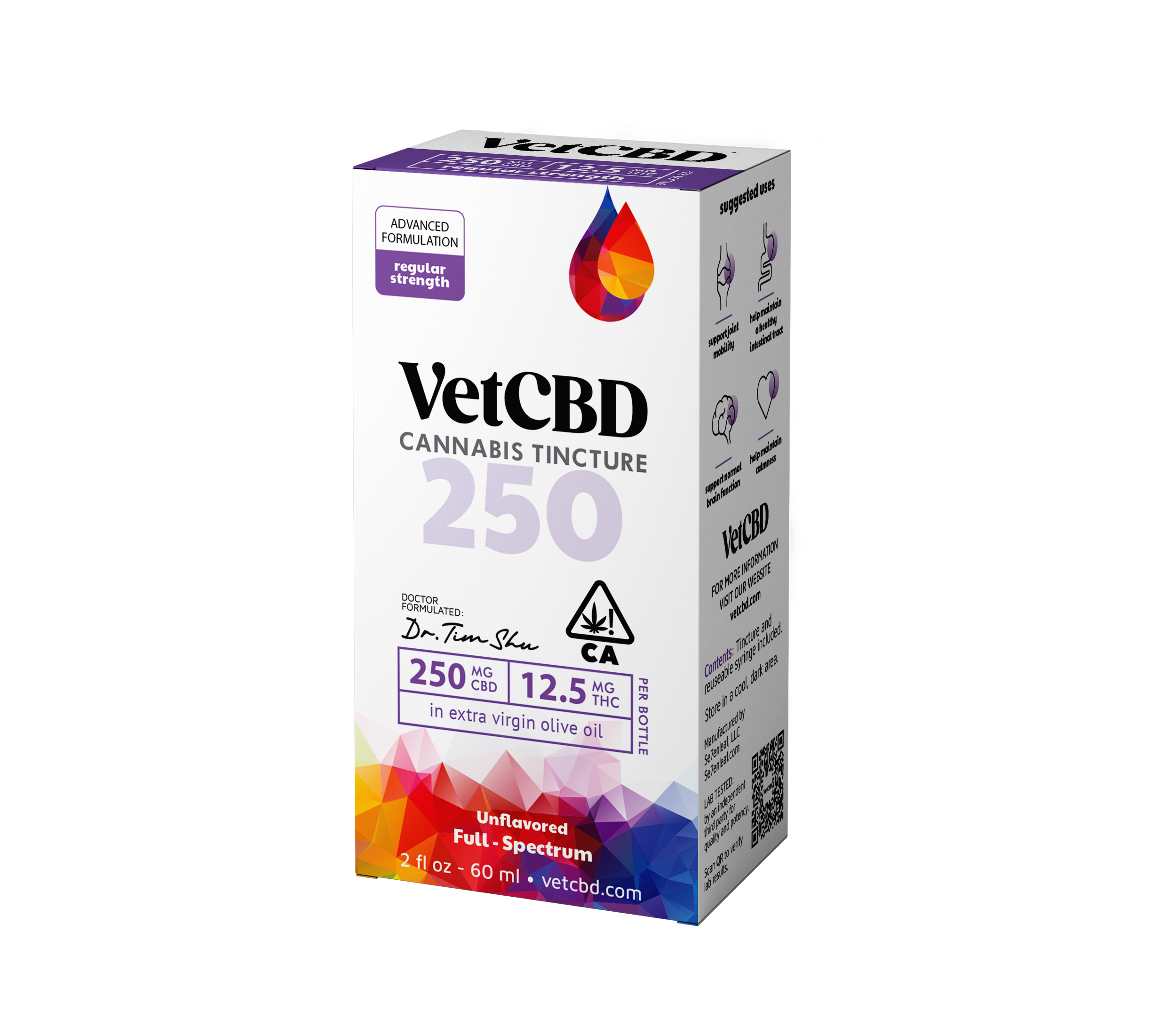 Photograph of product: Vet CBD 20:1 250mg Tincture 60ml